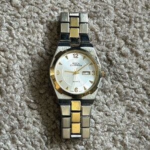 Boca Classics womens vintage two tone bracelet watch one size measurements shown